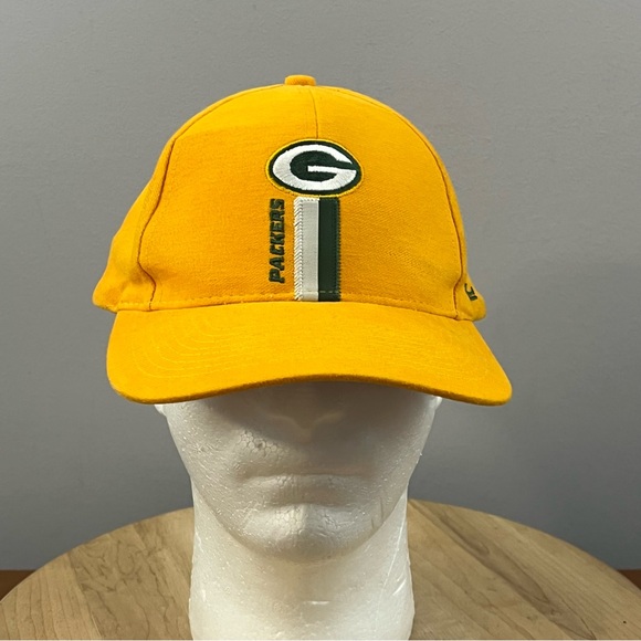 Logo Athletic Green Bay Packers Vintage Snap Back Hat Cap NFL Yellow Green - Picture 1 of 8